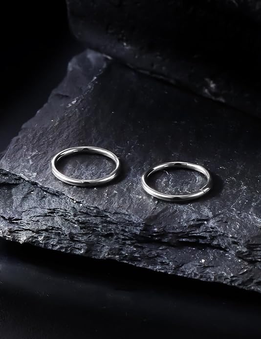 20G 18G 16G 14G 12G 10G 8G 6G 4G 2G Nose Rings Hoops Astm F136 Titanium Clicker Septum Lip Ring Tragus Helix Daith Rook Conch Snug Cartilage Lobe Earrings Hoop Piercing Jewelry For Women Men