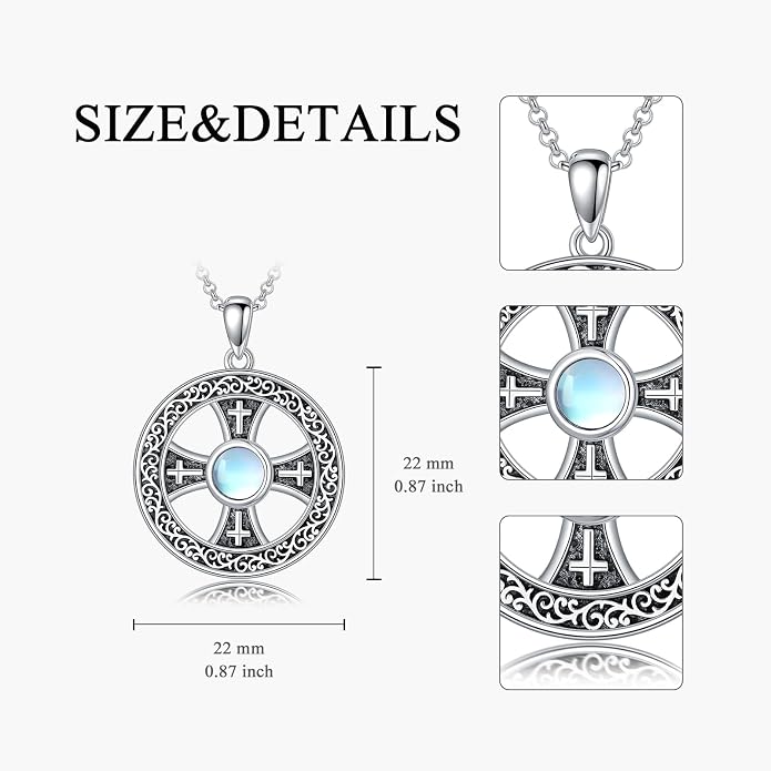 Cross Necklace for Women 925 Sterling Silver Crucifix Pendant Christian Cross Jewelry for Women Men