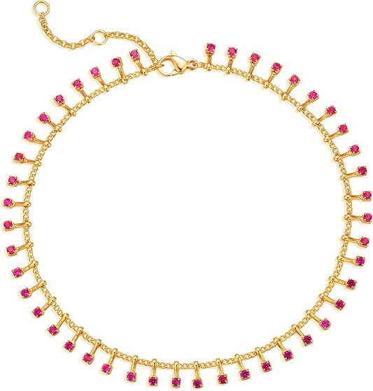 MTMY Gold Anklets for Women 14K Gold Plated Tiny Bead Anklet Colorful Tassel Foot Chain Dainty Adjustable Cute Summer Beach Boho Anklets Jewelry Gift