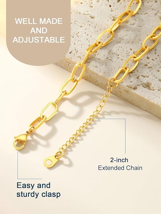 ChainsPro Stainless Steel Waterproof Anklet for Women, Adjustable Non Tarnish Layered Anklets, Trendy Dainty Cuban Link Ankle Bracelet Beach Jewelry Gifts for Swimming & Daily Wear (8.5+2 inches)