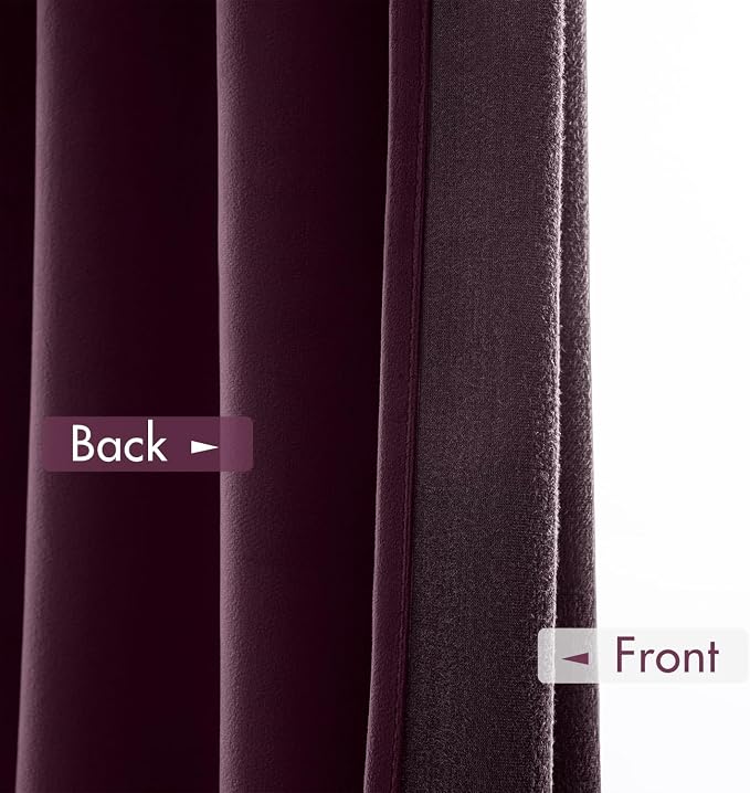 MIULEE Purple Orchid Blackout Velvet Curtains Drapes 108 Inch Long 52"x108" | Luxurious Bedroom Living Room Decor, Room Darkening, Thermal Insulated, Rod Pocket Design, Super Soft Fabric, Extra Long