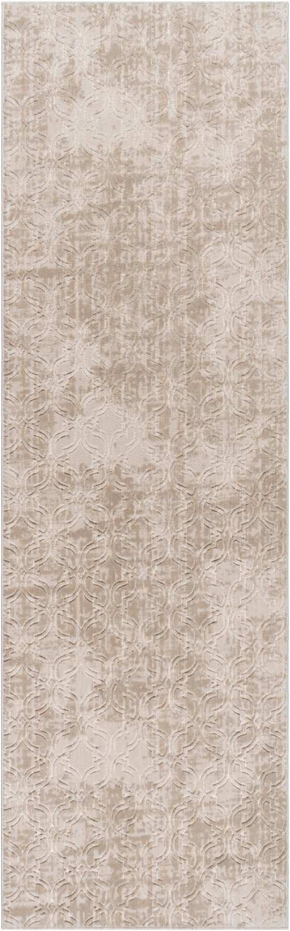 Gertmenian Indoor Transitional Runner - 2x6 Runner, Non-Shedding, Ideal for High Traffic in Living Room, Kitchen, Entryway - Geometric, Beige/Sand, 26859