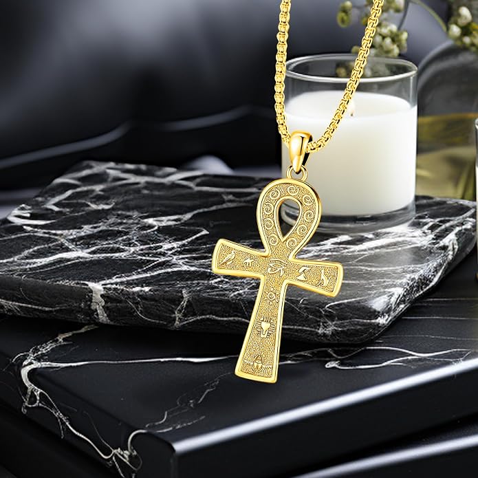 Pentagram Necklace Sterling Silver Triple Moon Goddess/Celtic Knot Witches Knot/Ankh/Sun and Moon/Hecate/Lilith/Santa Muerte/Tetragrammaton Pendant Necklace Pagan Wiccan Magic Egyptian Amulet Jewelry for Women Men