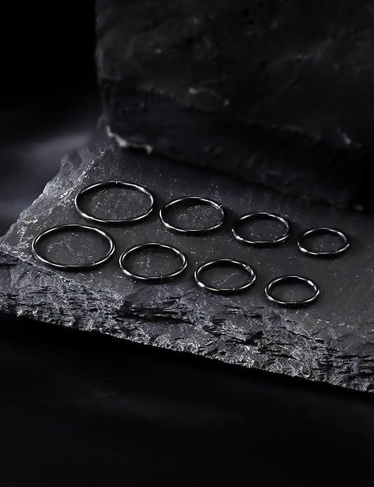 20G 18G 16G 14G 12G 10G 8G 6G Nose Rings Hoops 316l Surgical Steel Clicker Septum Lip Ring Tragus Helix Daith Rook Conch Snug Cartilage Lobe Earrings Hoop Piercing Jewelry For Women Men