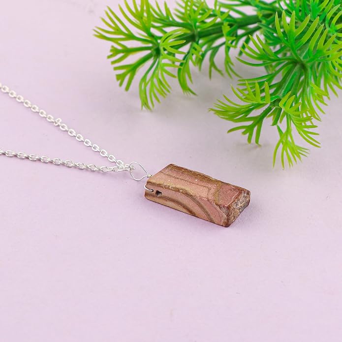 Natural Raw Gemstones Pendant Necklace, Rough Stones Dainty Jewelry, Handmade Bohemian Jewelry, Silver Plated Chain, Healing Crystals, Christmas Gift for Women