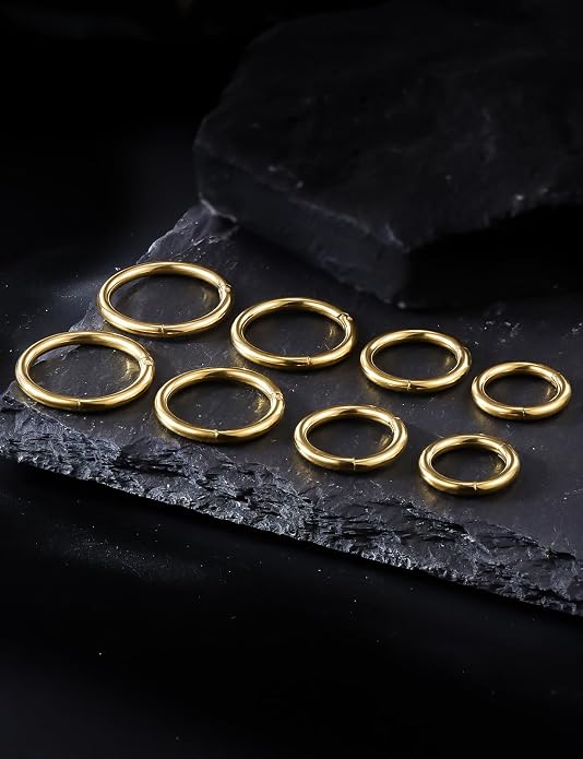 20G 18G 16G 14G 12G 10G 8G 6G Nose Rings Hoops 316l Surgical Steel Clicker Septum Lip Ring Tragus Helix Daith Rook Conch Snug Cartilage Lobe Earrings Hoop Piercing Jewelry For Women Men