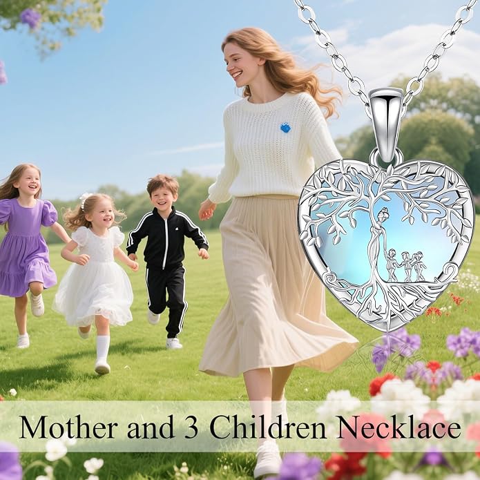 Odinstone Tree of Life Necklace, Sterling Silver Pendant for Women Family Tree Necklaces Jewelry for Mom/Wife/Grandma(With Fine Gift Box)
