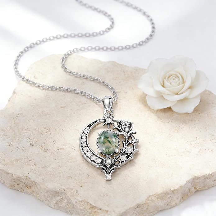 PELOVNY Celtic Knot Necklaces for Women 925 Sterling Silver Gemstone/Birthstone Teardrop Infinity Necklace Irish Celtic Pendant Jewelry Gifts for Mom Daughter Wife