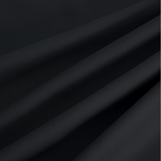 NICETOWN 95 Inch Blackout Curtains, Grommet 2 Panels Thermal Insulated Black Room Darkening Drapes, Extra Long Window Curtains for Bedroom Living Room
