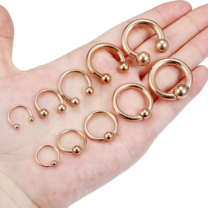 6G 8G 12G 14G 16G PA Ring Horseshoe CBR Circular Barbell 316L Surgical Steel Internally Threaded Pierced Body Jewelry for Women Inner Diameter:10mm 12mm 14mm 16mm