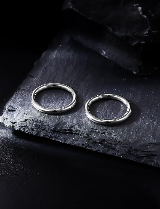 20G 18G 16G 14G 12G 10G 8G 6G 4G 2G Nose Rings Hoops Astm F136 Titanium Clicker Septum Lip Ring Tragus Helix Daith Rook Conch Snug Cartilage Lobe Earrings Hoop Piercing Jewelry For Women Men