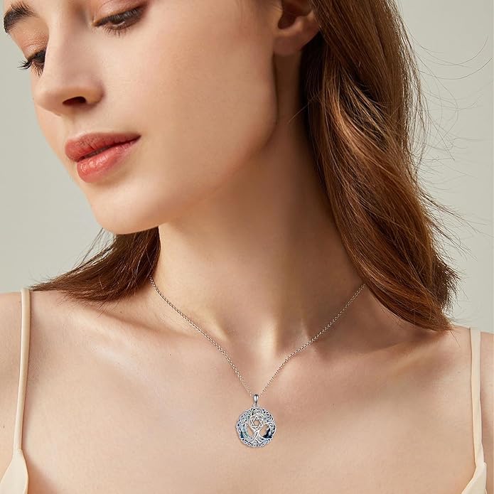 YFN Tree of Life Necklace Sterling Silver Celtic Knot Tree Pendant Jewelry Gifts for Women Men