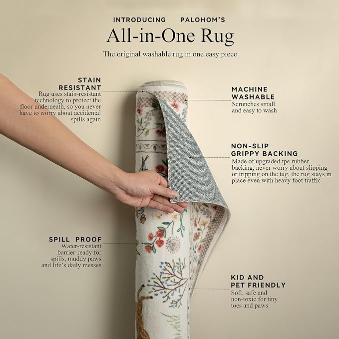 Machine Washable Kitchen Runner Rugs: 2'x6' Hallway Runner Rug Non Slip Low Pile Stain Resistant Soft Carpet Runners for Hallways Indoor Entryway Kitchen Laundry Room Beside Farmhouse