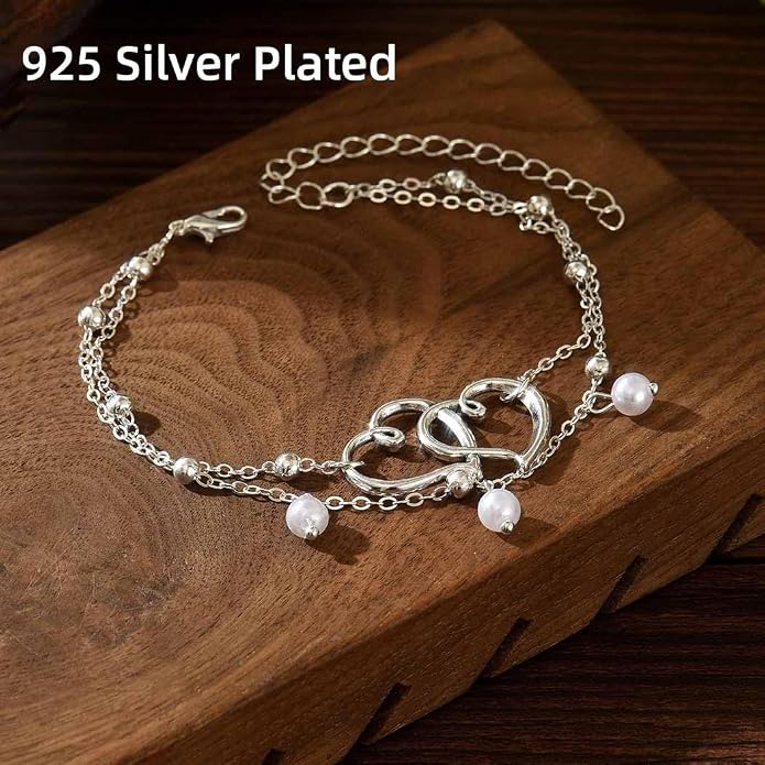 Yalice 925 Sterling Silver Ankle Bracelets for Women Dainty 14K Gold Plated Anklets Set Shiny Waterproof Ankle Chain Cross Beach Foot Jewelry Gifts