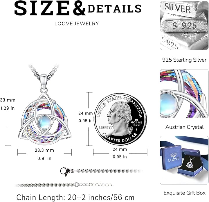 Pentagram/Celtic Knot/Witches Knot/Santa Muerte/Triple Moon Goddess/Baphomet/Hecate Necklace Sterling Silver Magic Wiccan Amulet Pagan Jewelry for Women Men