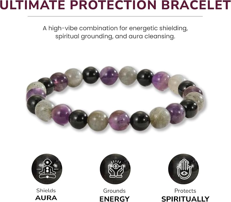 Crystal Vibe - Healing Crystal Bracelet for Women & Men | Natural Gemstone Bead Bracelet | Adjustable Handmade Energy Stone Bracelet | Bracelet for Meditation, Yoga & Daily Wear | Multiple Types