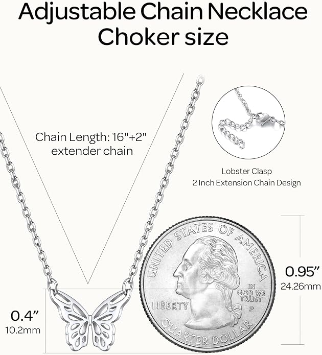 ChicSilver 925 Sterling Silver Cross/Heart/Butterfly/Star/Moon Necklace for Women, Hypoallergenic Dainty Small Silver Pendant Necklaces (with Gift Box)