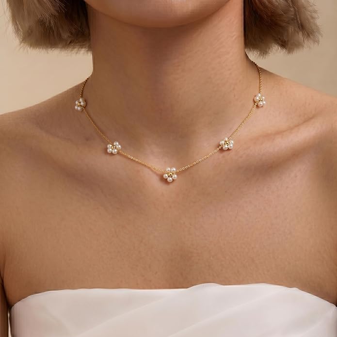 Tewiky Layered Necklaces for Women Non Tarnish- Chunky 14k Gold Plated Herringbone/Snake/Rope/Box/Cuban Link Chain for Women Waterproof Layering Stack Choker Necklace Trendy Dainty Tarnish Free Jewelry Set