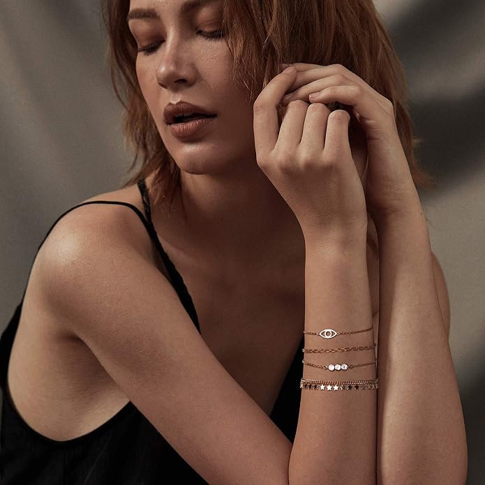LOYATA Gold Bracelet Gold 14K Gold Filled Dainty Chain Simple Jewelry Gift for Women