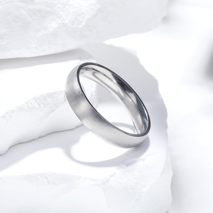 King Will Titanium Wedding Band for Men Women-Sliver/Black/Gold Plated Pure Titanium Wedding Ring, 3-9mm Widths Available Brushed Matte Design Comfort Fit Size 4-16