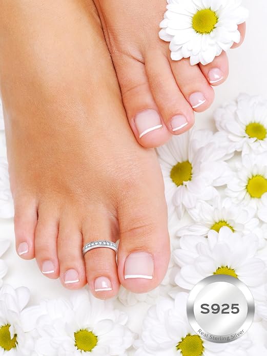 ChicSilver Toe Rings for Women 925 Sterling Silver Toe Ring Hypoallergenic Adjustable Open Rings for Women Summer Jewelry