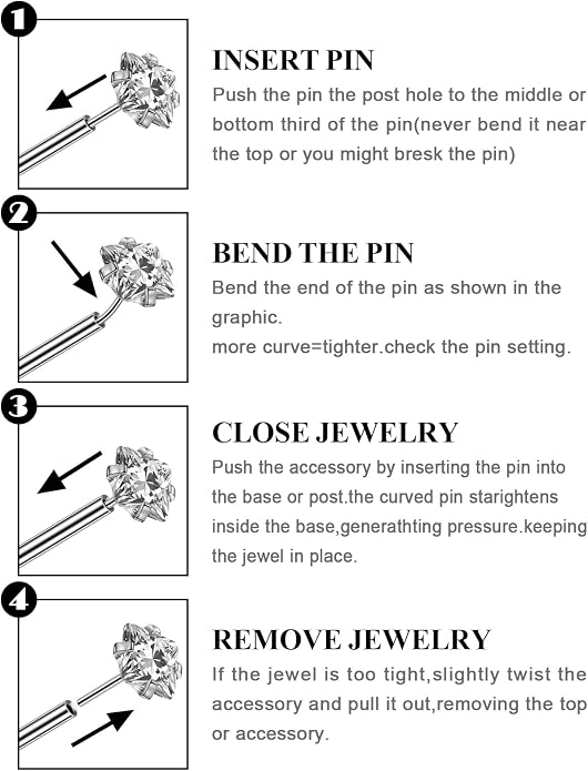 20G 18G 16G Astm F136 Titanium Threadless Flat Back Earrings Nose Studs Tragus Helix Conch Cartilage Lobe Earrings Medusa Labret Snake Bite Monroe Lip Ring Piercing Jewelry For Women Men