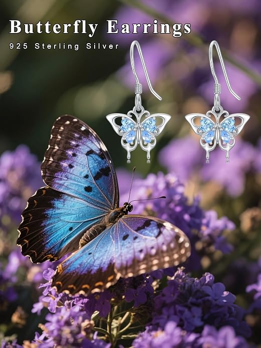 Bee/Butterfly/Dragonfly/Hummingbird/Sunflower Earrings for Women 925 Sterling Silver Sunflower Earrings Hypoallergenic Animal Jewelry Gifts for Women