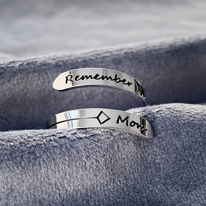 Vrycot Adjustable silvery Inspirational Stainless Steel Adjustable Bands Cool Stacking Opening Gift for Women Statement
