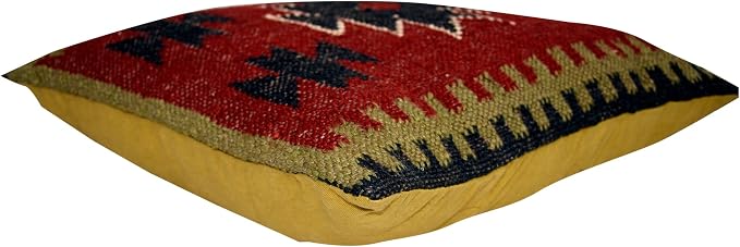 Chouhan Rugs 4 PCS Set of Kilim Cushion Cover Jute Ethnic Pillow Boho Hand Woven Shams Hippie Indian Throw Art