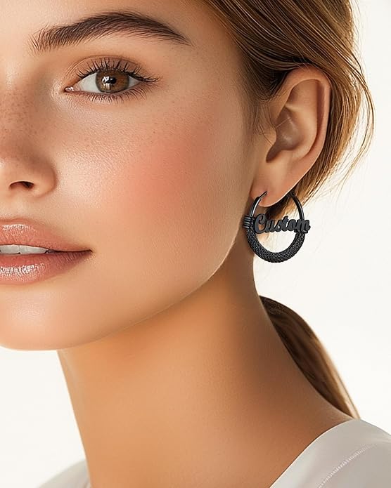 PROSTEEL 30/40/60/80/100mm Chunky Hoop Earrings For Women Gold Plated/Black Stainless Steel Hoops Earrings Statement Jewelry
