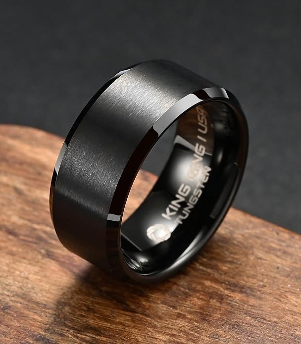 King Ring Tungsten 4/6/8/10mm Rings – Super Polished Matt Finish Tungsten Rings – Designed in USA