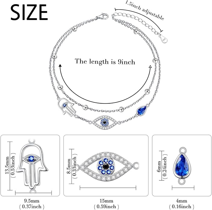 Yearace Anklet for Women S925 Sterling Silver Adjustable Foot Beaded Chain Lotus Flower Claddagh Dragonfly Witches Knot Ankle Bracelet Summer Beach Anklets Jewelry Gift