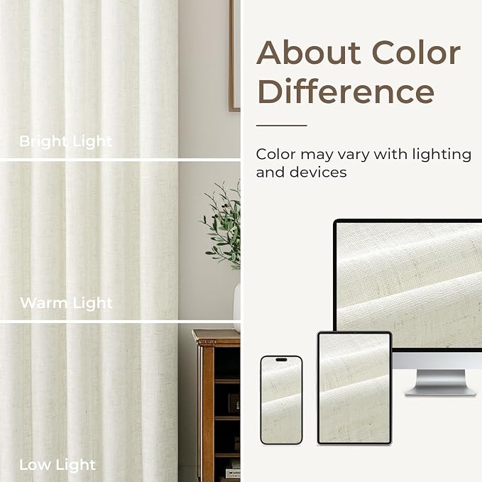 CAPALOCA Pinch Pleated Curtains Blackout, Linen Blackout Curtains 84 inches Long for Bedroom, Thermal Insulated Pinch Pleated Drapes for Living Room, 60" W x 84" L (Pack of 1),Natural Linen