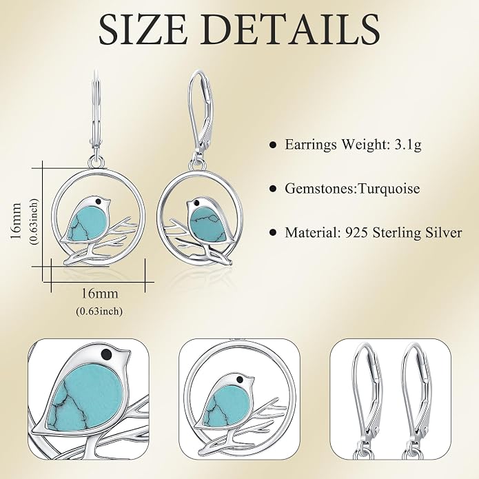 Aniu Tree of Life Earrings for Women Turquoise Malachite Teardrop Dangle Earrings for Women Sterling Silver Anniversary Birthday Drop Dangle Earrings Jewelry Gifts