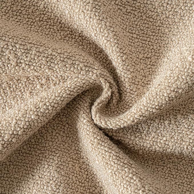 MIULEE 24x24 Decorative Euro Sham Boucle Couch Pillow Covers Camel | Set of 2 Textured Neutral Throw Pillow Covers, Accent Solid Pillowcases, Sofa Living Room Home Decor