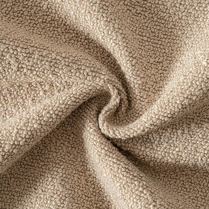 MIULEE 22x22 Decorative Euro Sham Boucle Couch Pillow Covers Camel | Set of 2 Textured Neutral Throw Pillow Covers, Accent Solid Pillowcases, Sofa Living Room Home Decor