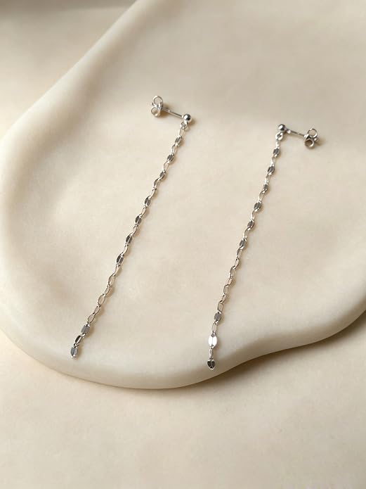 Long Chain Dangle Earrings Dainty Tassel Drop Linear Earrings Hypoallergenic Jewelry