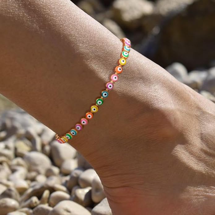 LOYATA Anklet Bracelet 14K Gold Plated Dainty Anklet Chain Waterproof Gold Chain Anklet for Women Cuban Beach Anklet Jewelry Gifts for Women