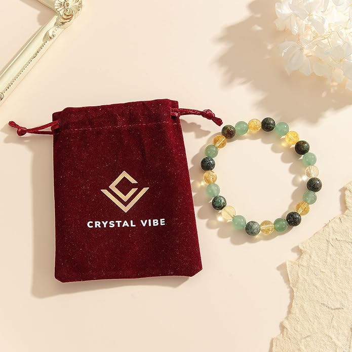 Crystal Vibe - Healing Crystal Bracelet for Women & Men | Natural Gemstone Bead Bracelet | Adjustable Handmade Energy Stone Bracelet | Bracelet for Meditation, Yoga & Daily Wear | Multiple Types