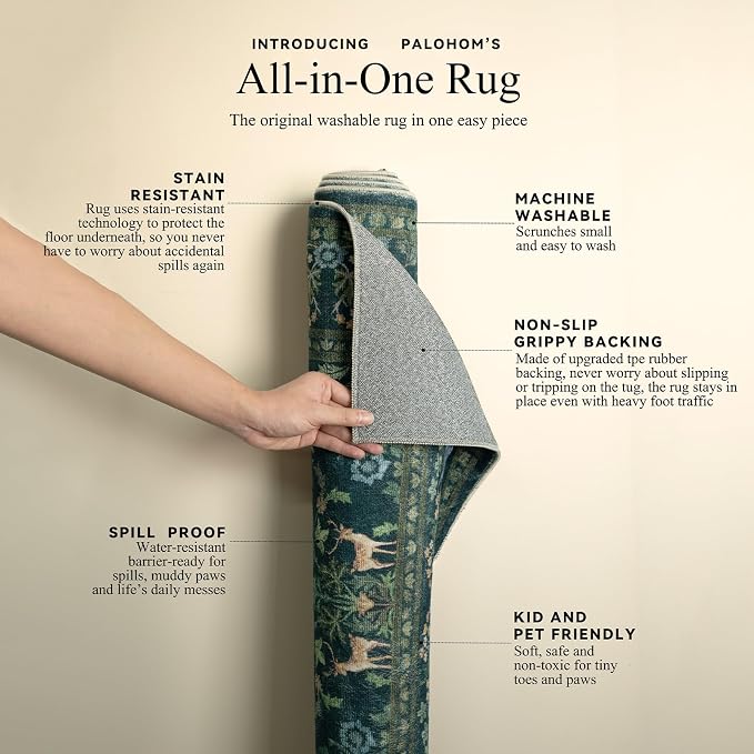 Washable Runners for Hallways Kitchen Rugs: 2'6"x8' Runner Rug Stain Resistant Non Slip Low Pile Soft Carpet Runners Rug for Entryway Hallway Bedroom Kitchen Indoor Laundry Room