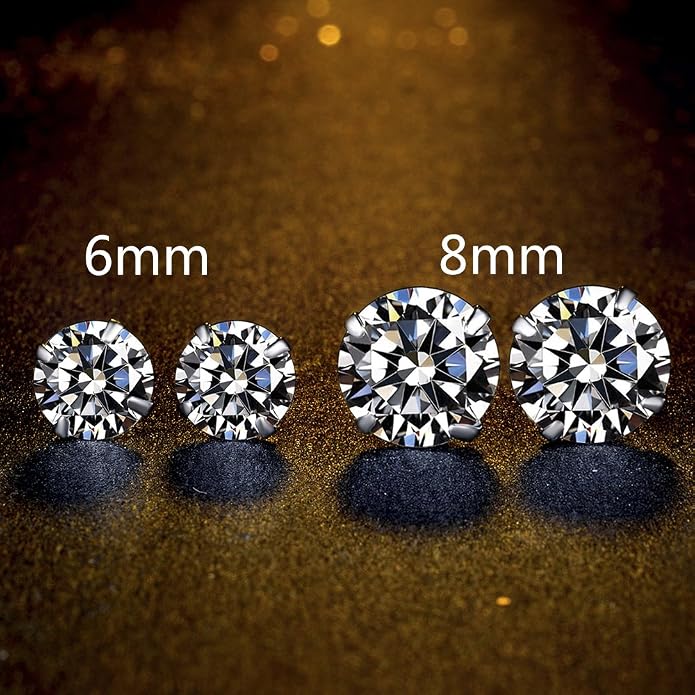 SBLING Platinum Plated Sterling Silver Stud Earrings Made with Austrian Crystals
