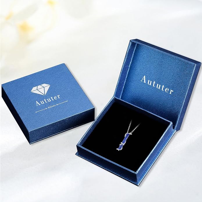 Bar Opal Leaf Necklace For Women S925 Sterling Silver White Opal Pendant with Leaf Charm Bar Pendant Jewelry Gift For Mom Daughter Wife