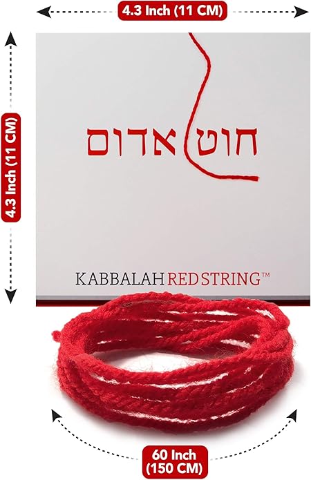 The Original Kabbalah Red String Bracelet from Israel - 60" Wool Cord for Spiritual Protection with Blessing, Prayer & Instructions (For Adults) for up to 7 Evil Eye Protection Bracelets - Single, 2 Pack or 4 Pack