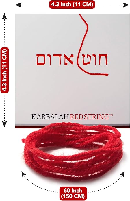 The Original Kabbalah Red String Bracelet from Israel - 60" Wool Cord for Spiritual Protection with Blessing, Prayer & Instructions (For Adults) for up to 7 Evil Eye Protection Bracelets - Single, 2 Pack or 4 Pack