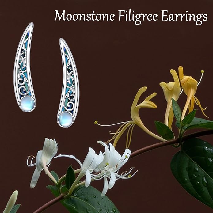 Ear Climbers Earrings for Women Sterling Silver Vintage Ear Crawler Earrings Jewelry Gifts for Women