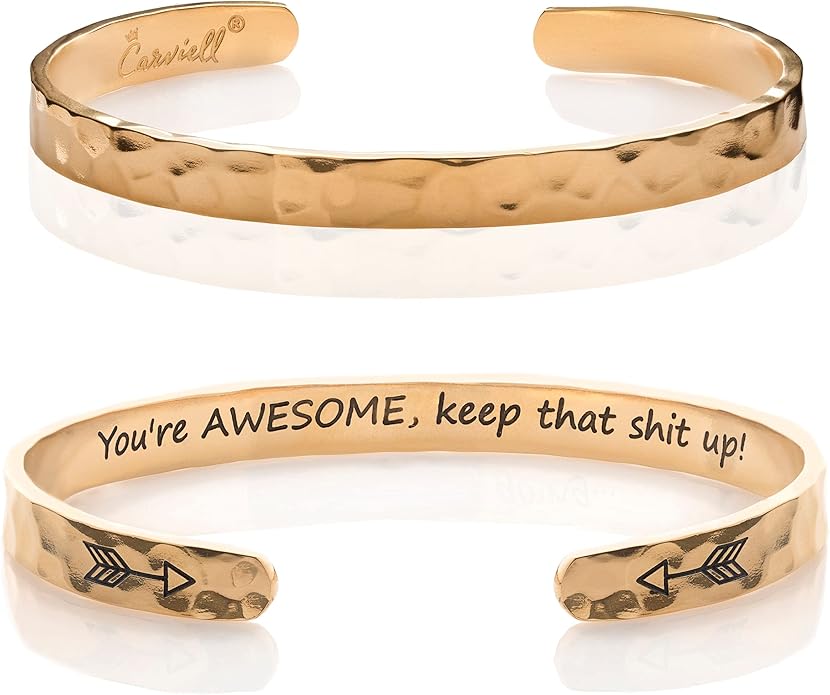 Carviell Bracelet - Gifts for Women – Inspirational, Friendship, Love, Mom, Daughter, Sister, Christian, Graduation, Memorial & Wedding Gifts – 100+ Phrases – Stainless Steel, Gift-Ready