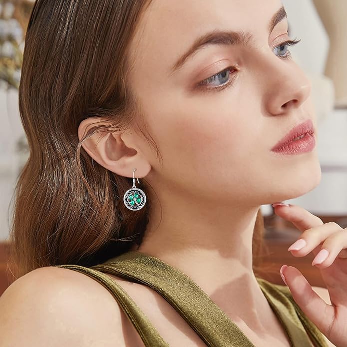 POPLYKE 925 Sterling Silver Tree of Life Dangle Earrings for Women Fashion Abalone Shell Jewelry Gifts for Mom Sister Friend Birthday