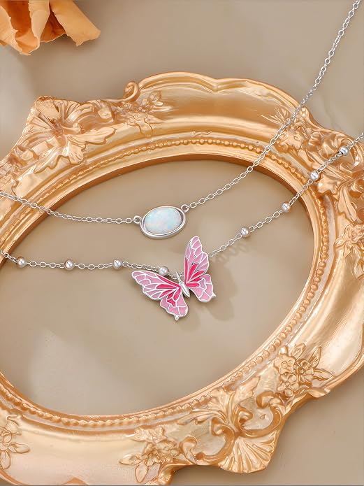 Midari Ocean Necklace 925 Sterling Silver Flamingo Mama Bear Dolphin Penguin Sea Turtle Axolotl Desert Cactus Nautical Rudder Tropical Palm Compass Wave Pendant Boho Jewelry Gifts for Women Men