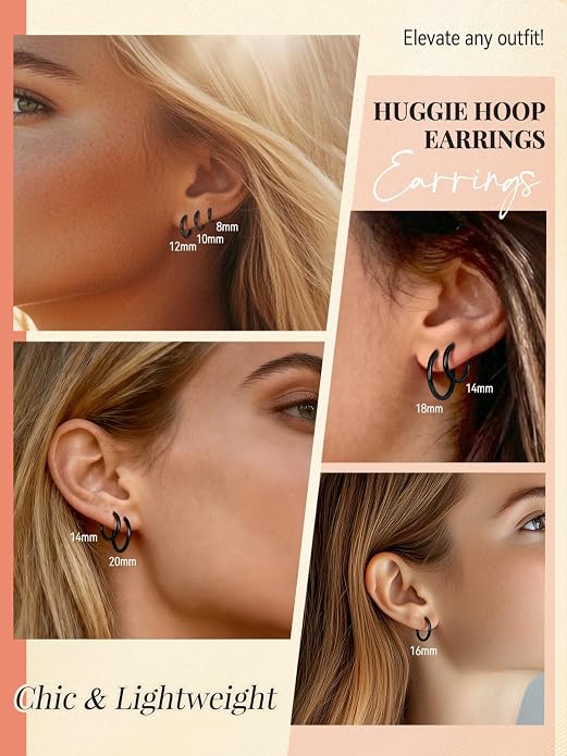 FaithHeart 925 Sterling Silver Post Huggie Hoop Earrings for Women, Silver Small Hoop Earring, Hypoallergenic Cartilage Earrings for Women