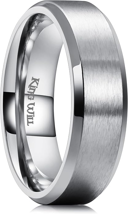 King Will Titanium Wedding Band for Men Women- 3-10mm Width Black/Sliver/Gold High Purity Titanium Promise Wedding Ring Comfort Fit for Daily Wear Size 6-14
